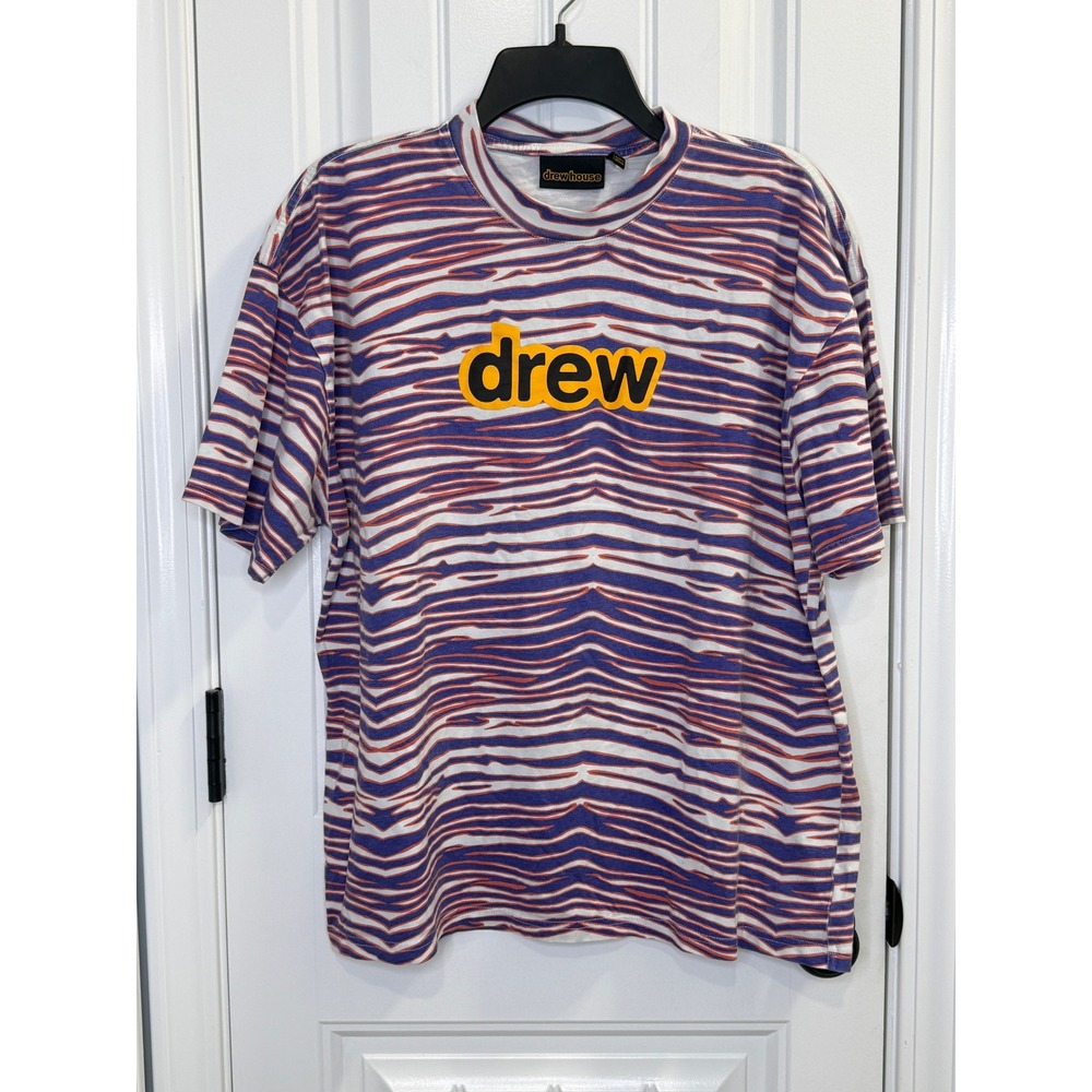 Drew House Size S Amethyst Zebra Secret T-shirt Streetwear Justin Bieber